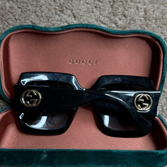 Gucci Black Sunglasses with Gold Logo
